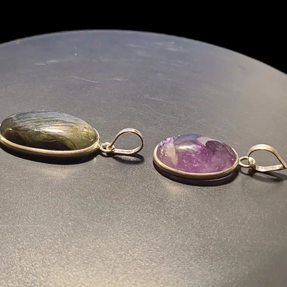 NEW Amethyst & Labradorite Sterling Silver Pendants - Picture 6 of 9
